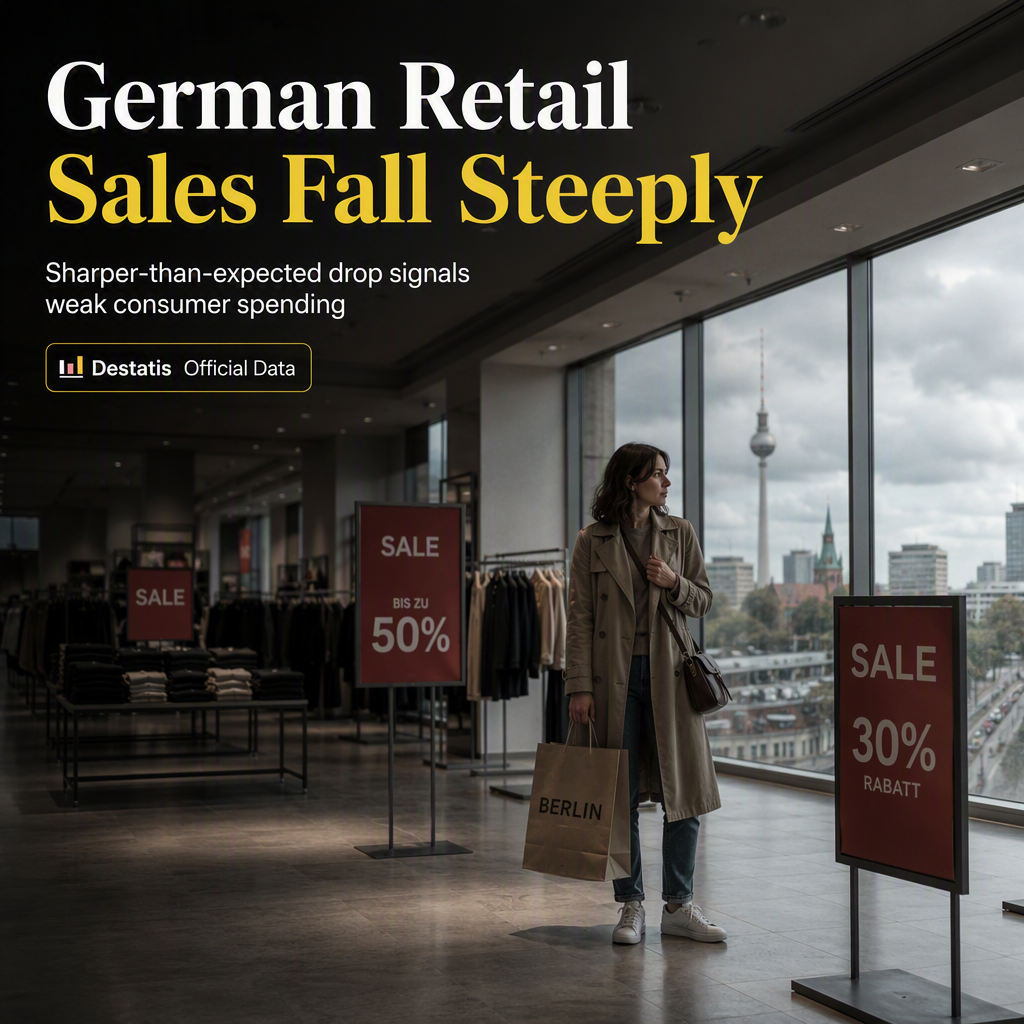 German Retail Sales Drop Sharply in June, Missing Expectations