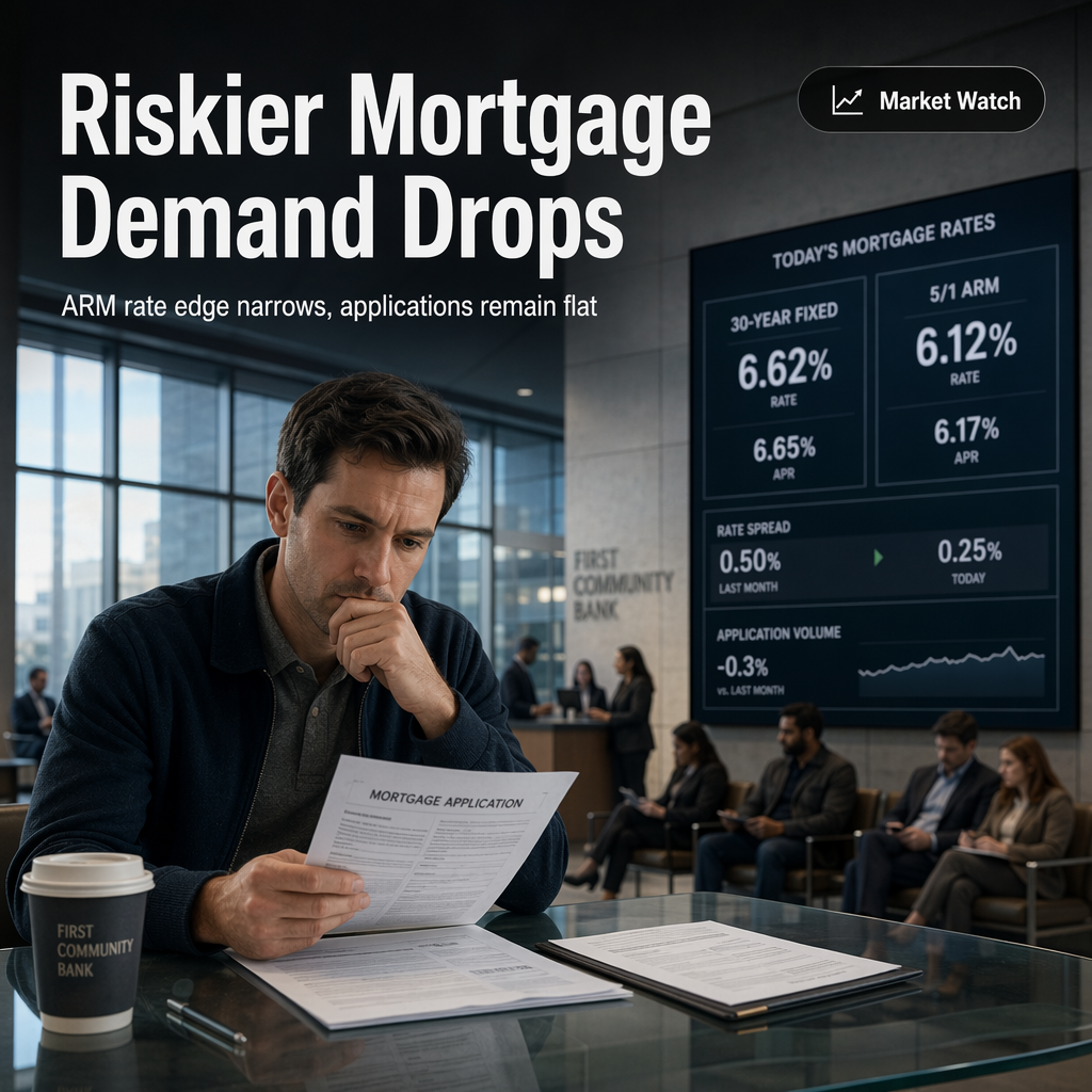 Demand for Riskier Mortgages Falls as Rate Advantage Narrows, Overall Mortgage Applications Flat