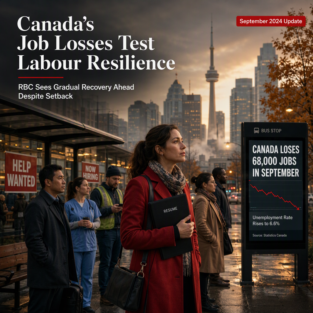 Canada Loses 68,000 Jobs in September, But RBC Sees Gradual Labour Market Improvement Ahead