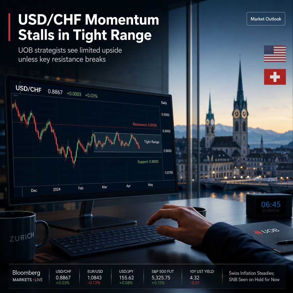 USD/CHF Expected to Remain in Tight Range as Upward Momentum Stalls, Says UOB