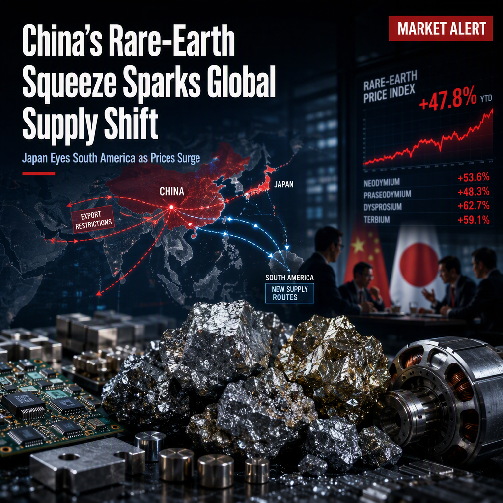 China Slashes Rare-Earth Exports to Japan and U.S., Prompting Supply Chain Shifts and Price Surge