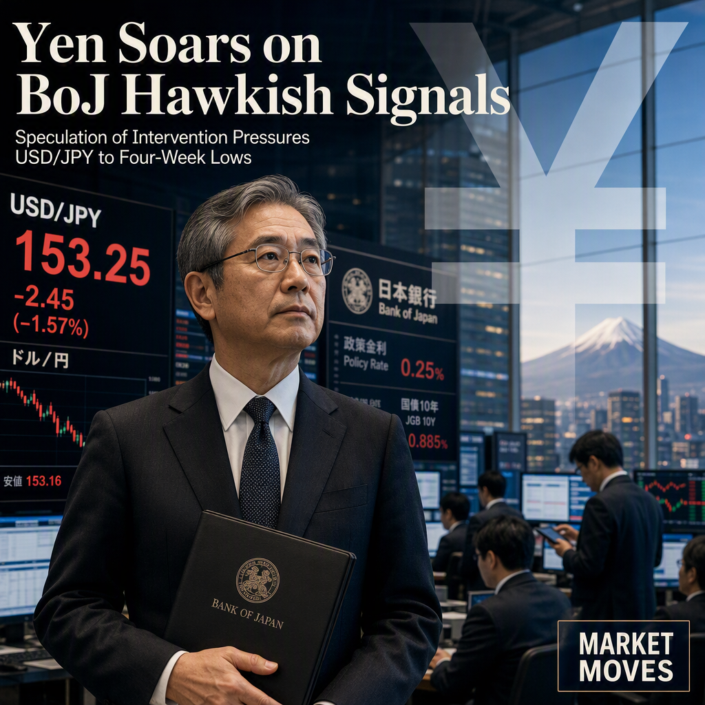 Japanese Yen Surges as BoJ Hawkish Signals and Intervention Speculation Pressure USD/JPY