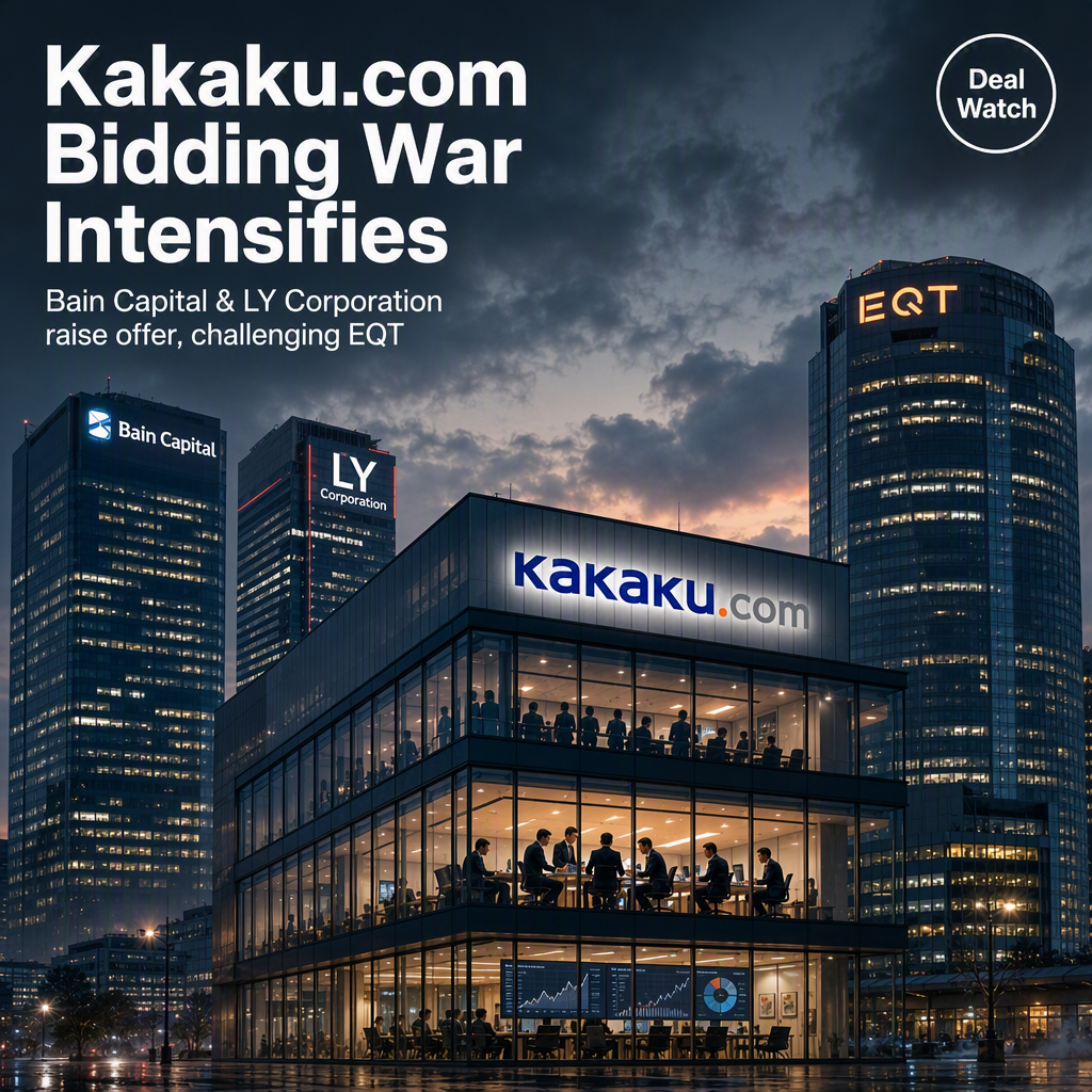 Bain Capital and LY Corporation Raise Offer for Kakaku.com, Sparking Bidding War with EQT