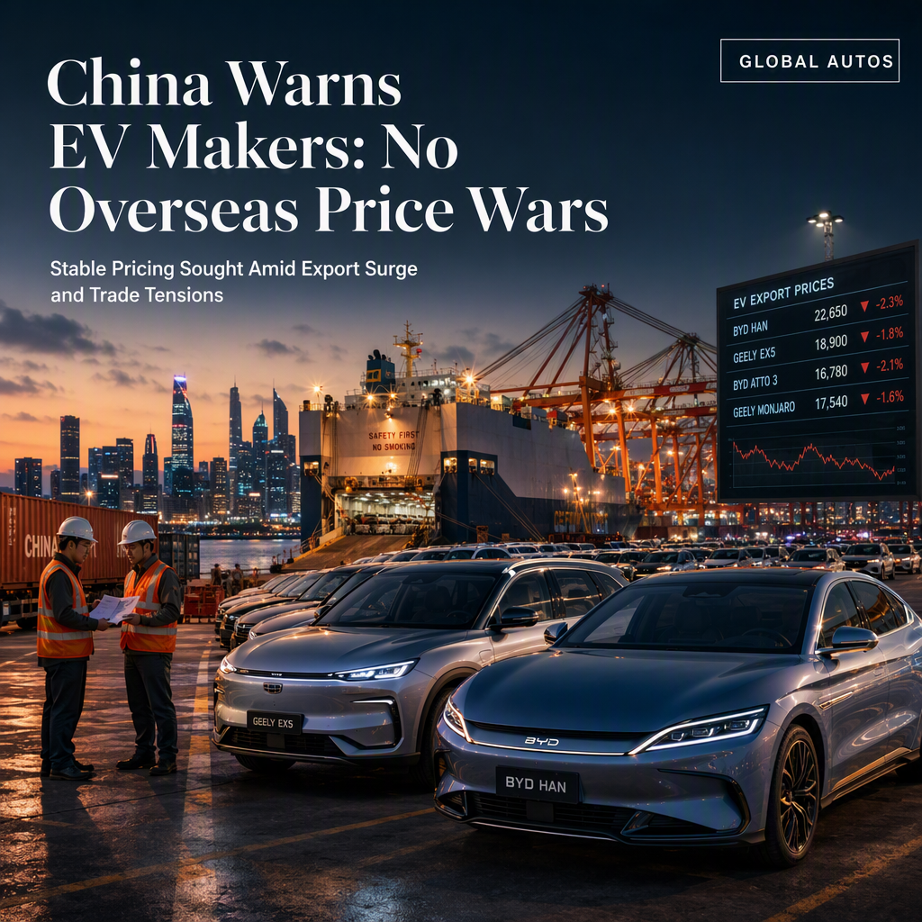 China Warns EV Makers Against Overseas Price Wars Amid Export Surge