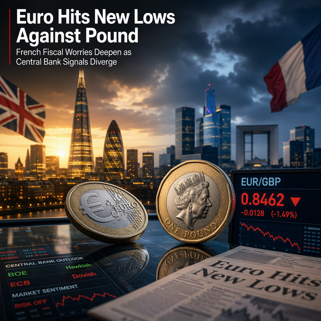 Euro Slides to Year-to-Date Lows Against Pound Amid French Fiscal Worries and Diverging Central Bank Signals