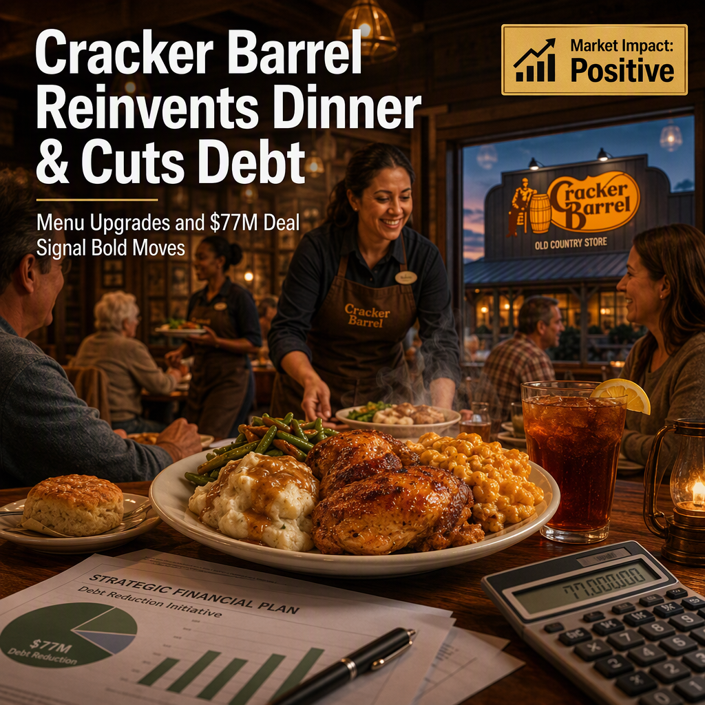 Cracker Barrel Upgrades Dinner Menu and Completes $77 Million Sale-Leaseback Deal to Reduce Debt