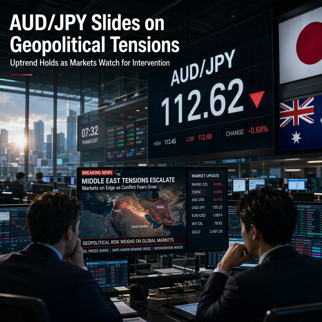 AUD/JPY Dips Toward 112.50 Amid Middle East Tensions, But Uptrend Remains Intact