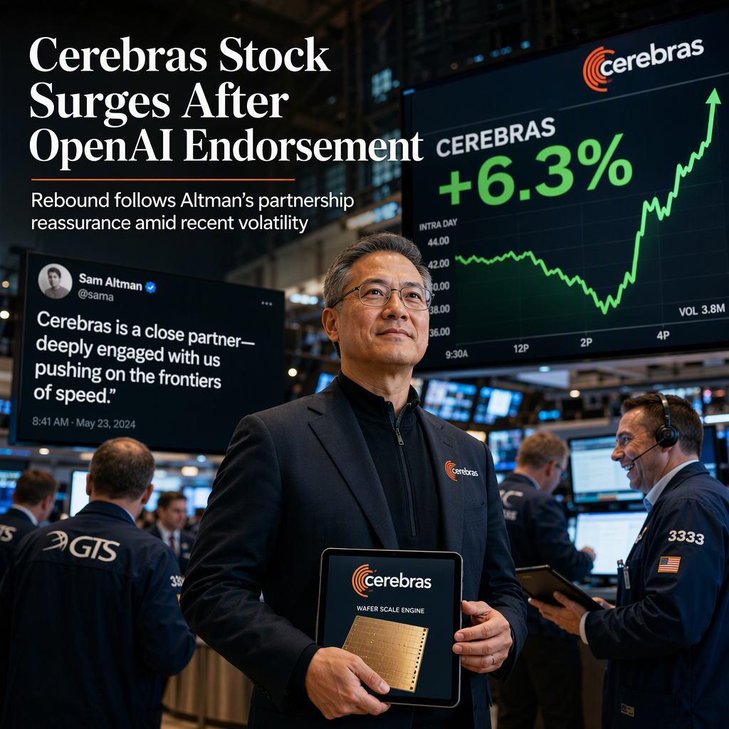 Cerebras Stock Rebounds 6% After OpenAI CEO Reaffirms Partnership Amid Volatility