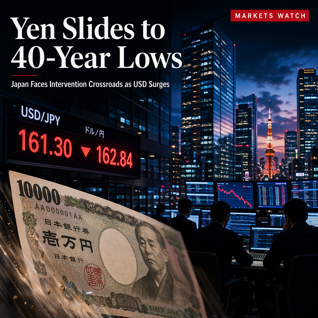 Japanese Yen Nears 40-Year Lows as Intervention Risks Rise Amid Persistent USD Strength