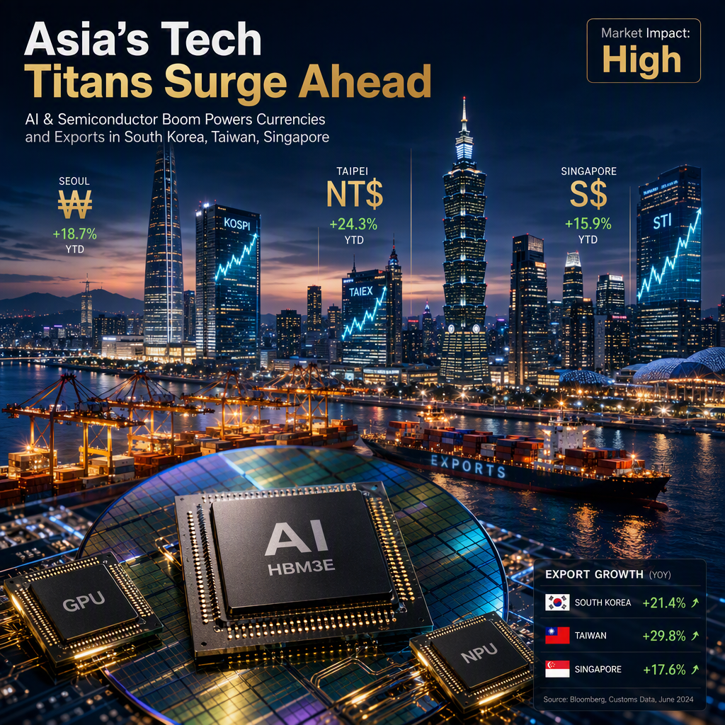 AI and Semiconductor Boom Drives Strong Currency Gains in South Korea and Taiwan, While Singapore Posts Record Export Surge