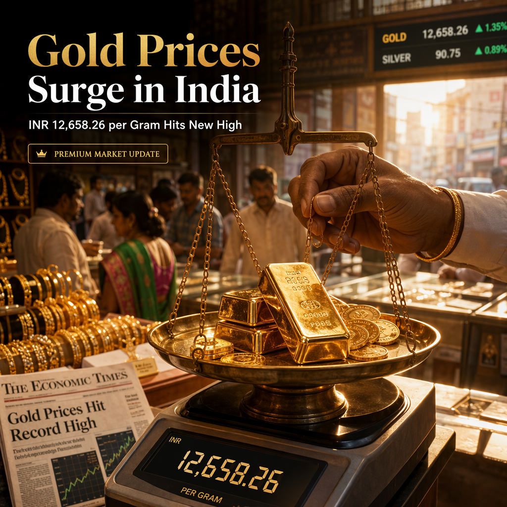 Gold Prices Climb in India, Reaching INR 12,658.26 per Gram