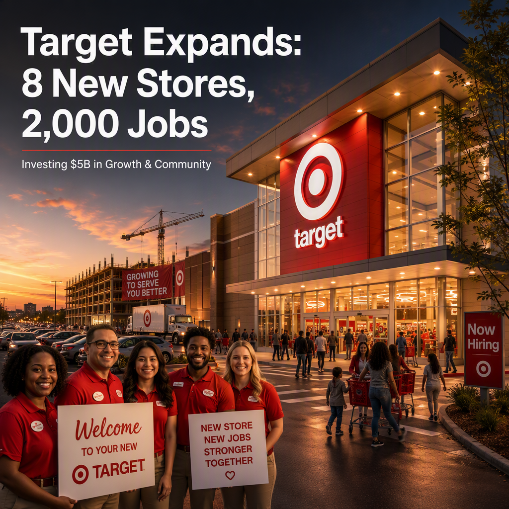 Target to Open 8 New Large-Format Stores This Fall, Creating Over 2,000 Jobs