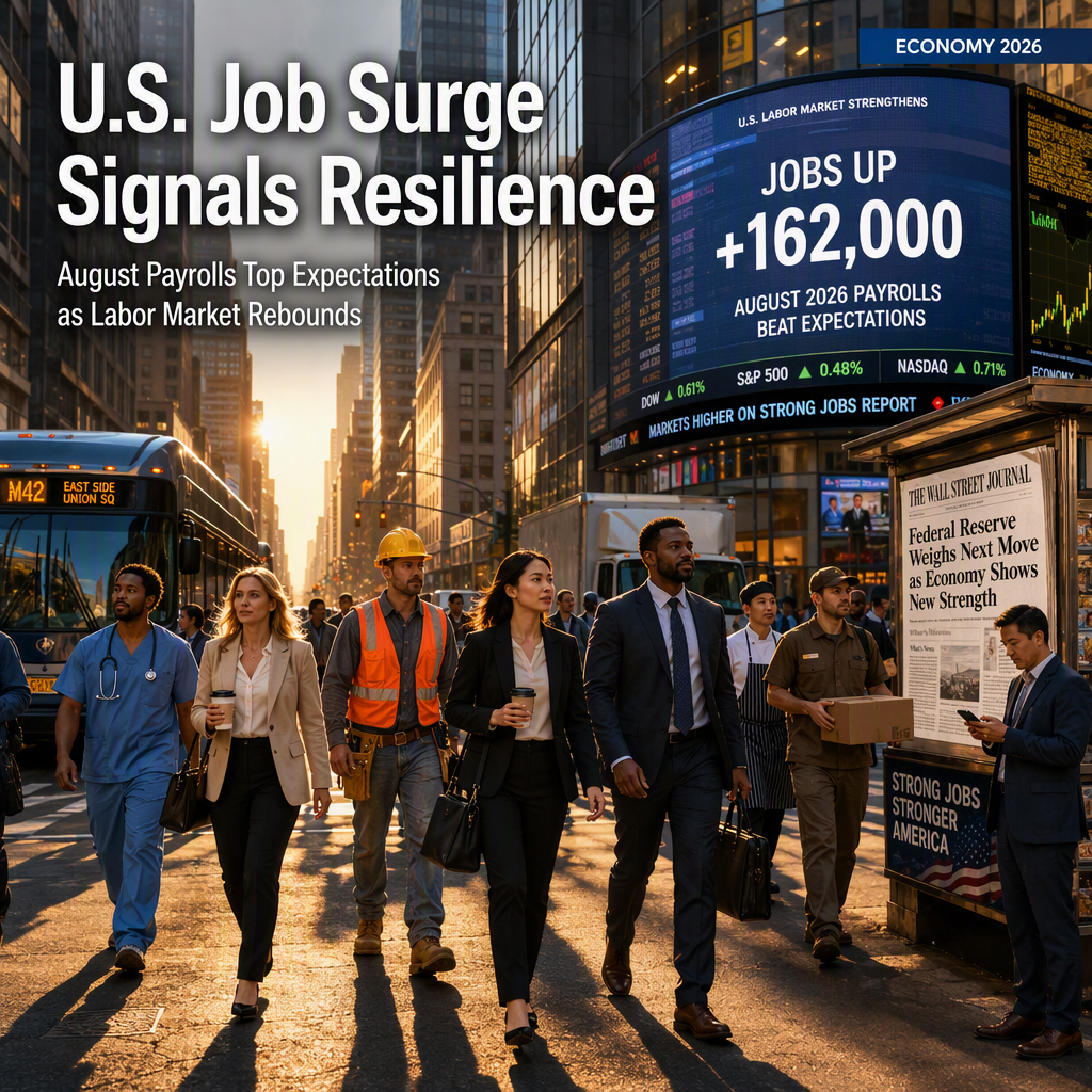 U.S. Job Growth Surges in August 2026, Topping Expectations and Signaling Labor Market Resilience