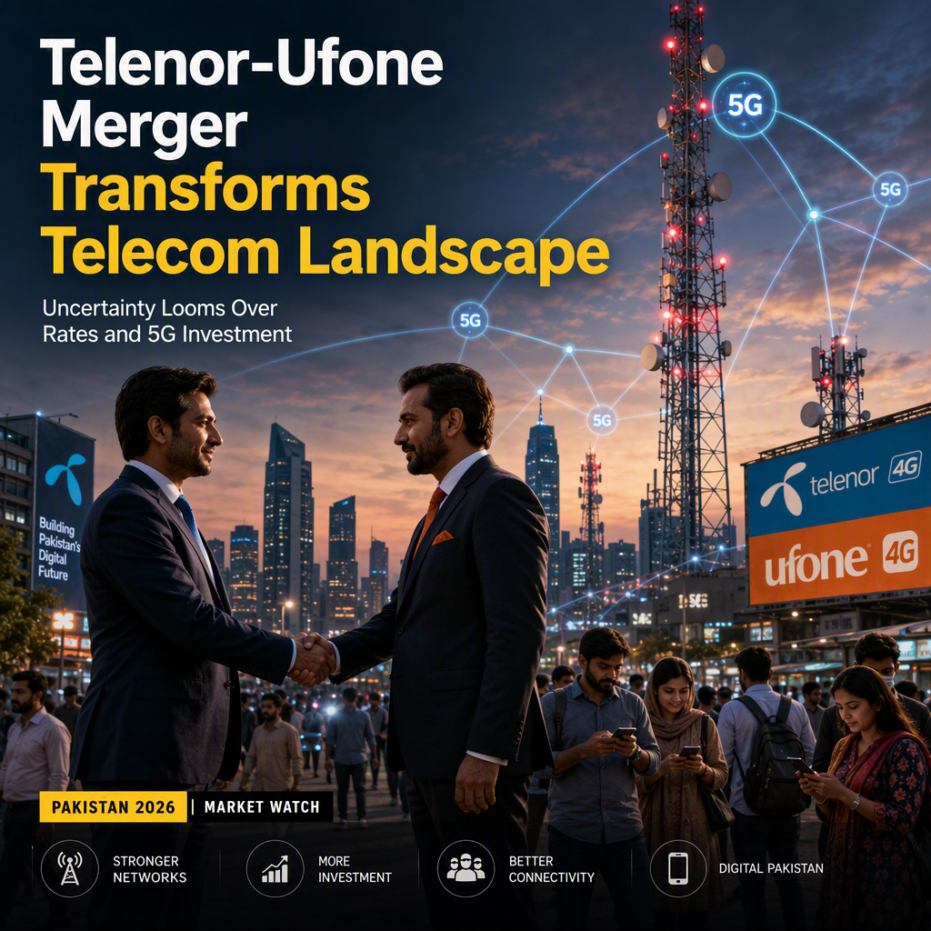 Telenor-Ufone Merger Reshapes Pakistan Telecom Sector Amid Uncertainty Over Rates and 5G Investment