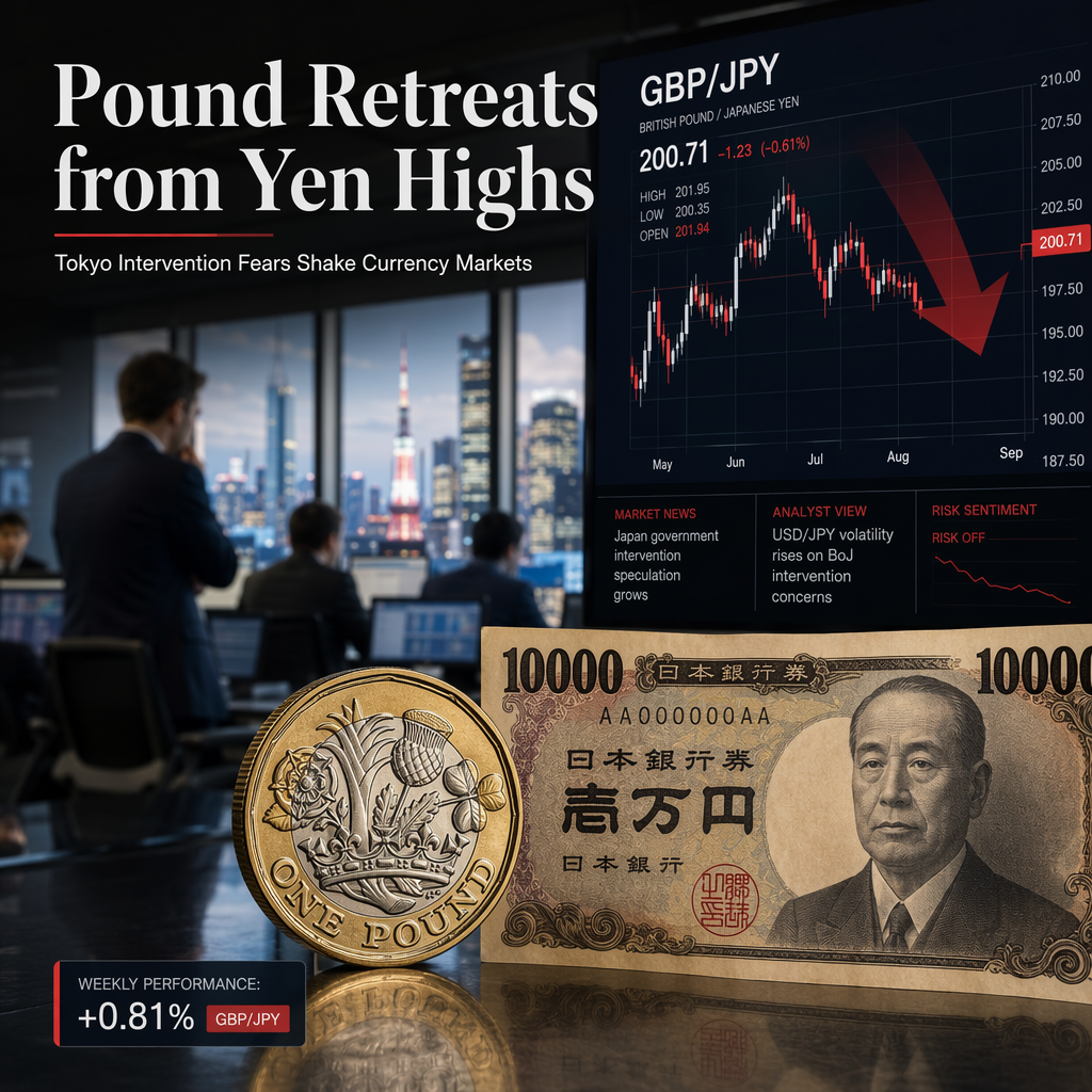 British Pound Pulls Back from Multi-Year High Against Yen Amid Tokyo Intervention Concerns