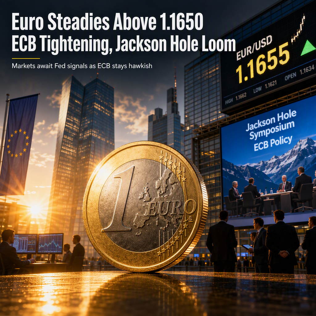 Euro Holds Firm Above 1.1650 as Markets Eye Jackson Hole and ECB Policy Tightening