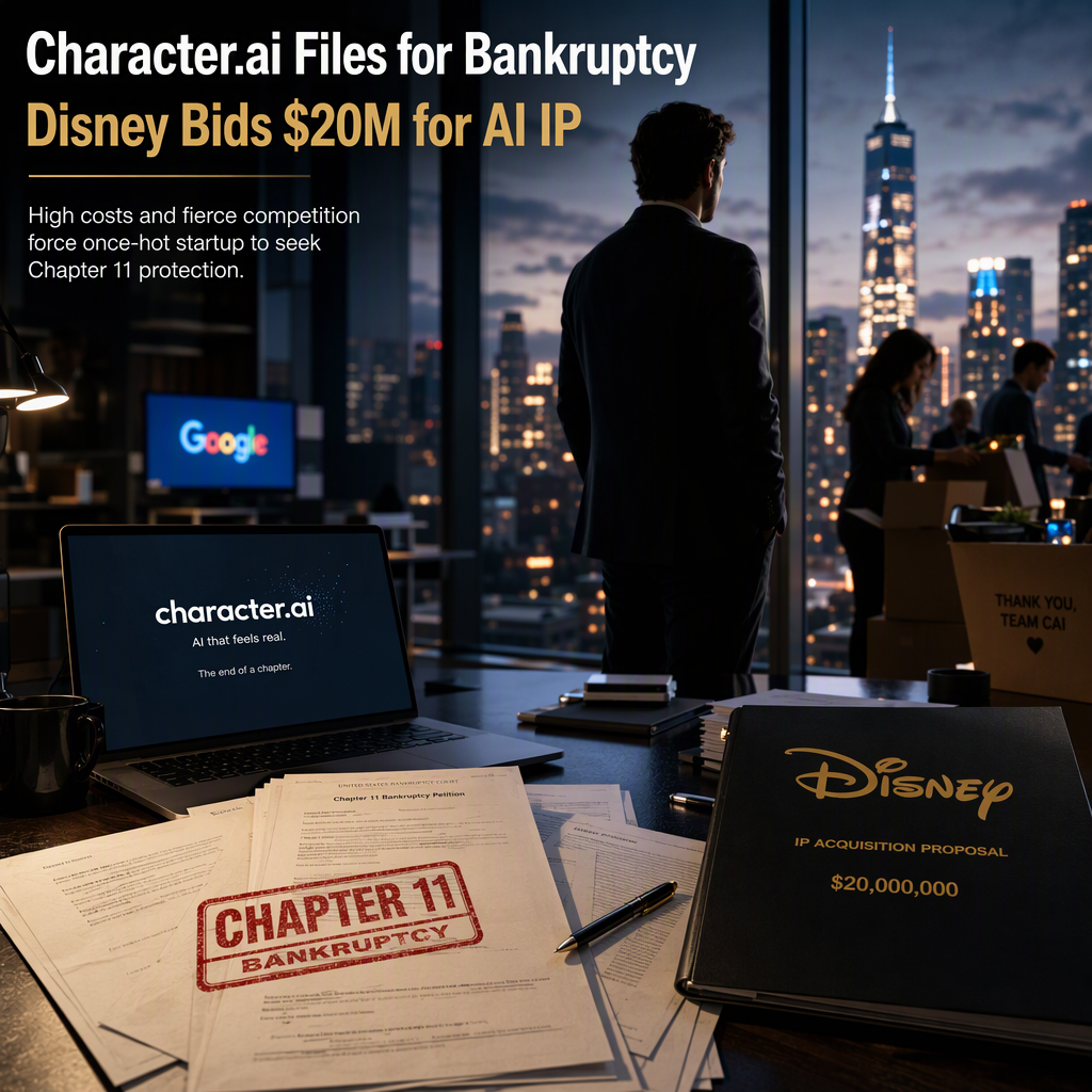 AI Startup Character.ai Files for Chapter 11 Bankruptcy Amid High Costs and Disney's $20 Million IP Bid