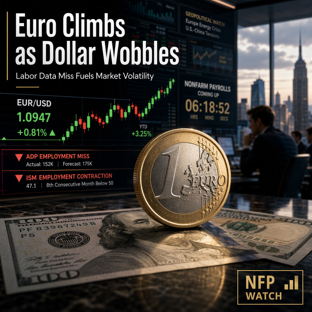 Euro Rises as Weak US Labor Data Pressures Dollar Ahead of Nonfarm Payrolls
