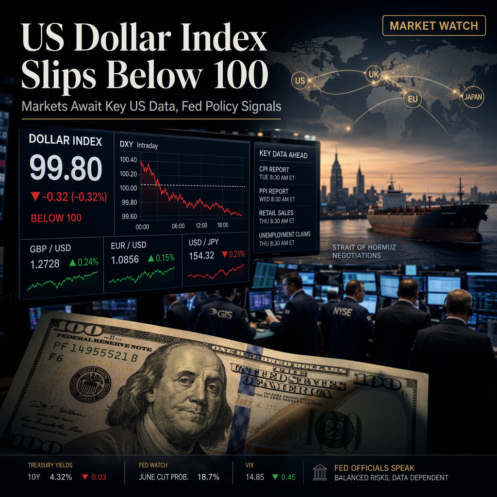 US Dollar Index Trades Below 100 as Markets Await Key US Economic Data