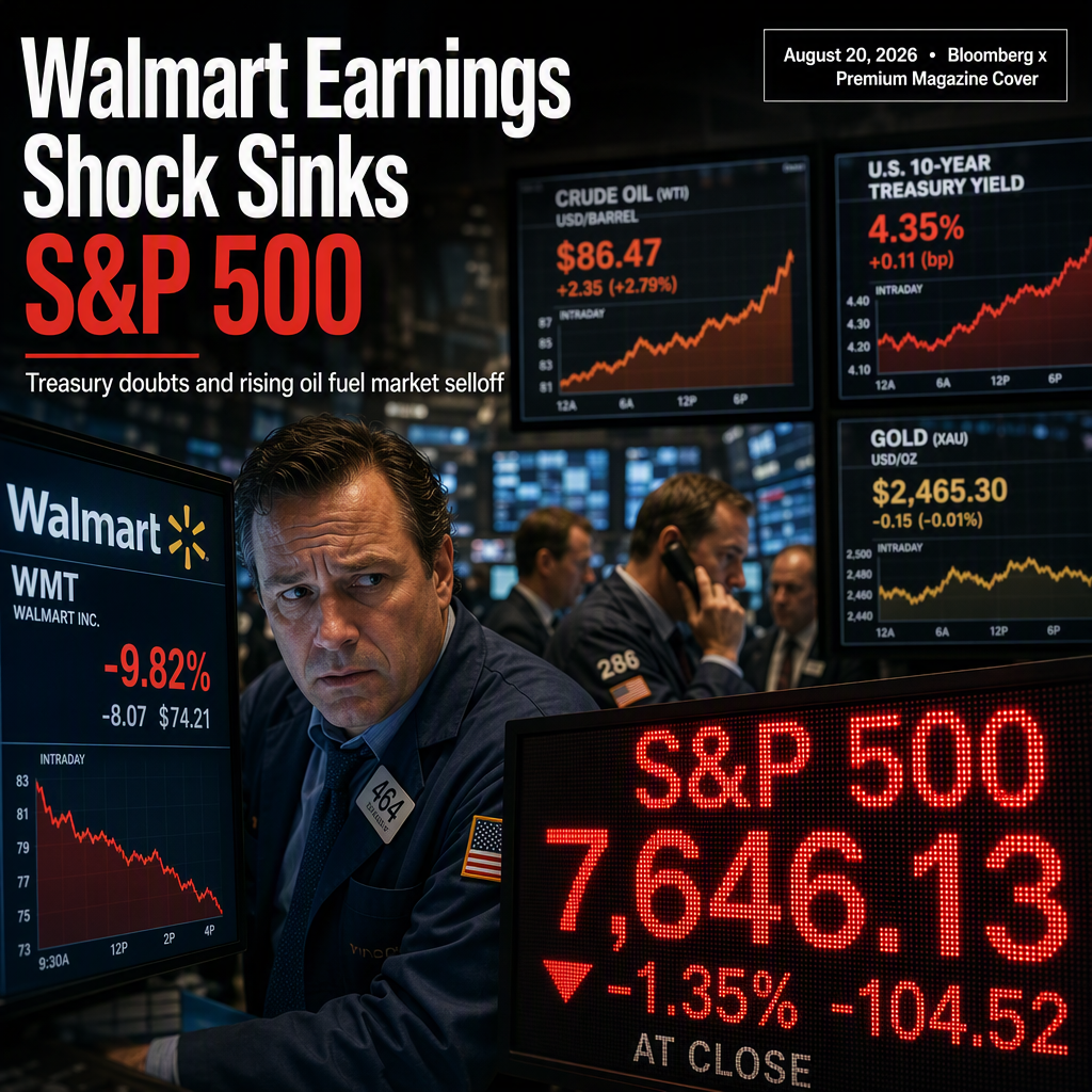 Walmart Earnings Miss Drags S&P 500 Lower Amid Treasury Concerns and Rising Oil Prices