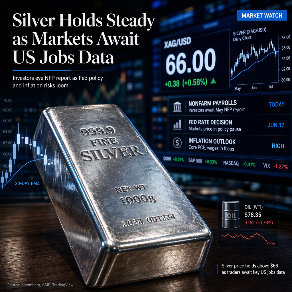 Silver Price Holds Above $66 as Investors Await US Nonfarm Payrolls Data