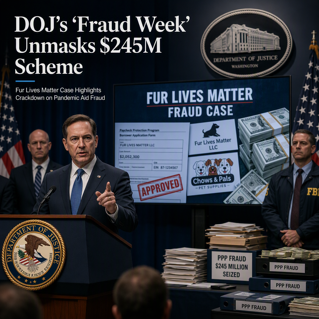 DOJ's 'Fraud Week' Nets Over 160 Defendants in $245 Million Taxpayer Fraud Crackdown, Highlights 'Fur Lives Matter' Case