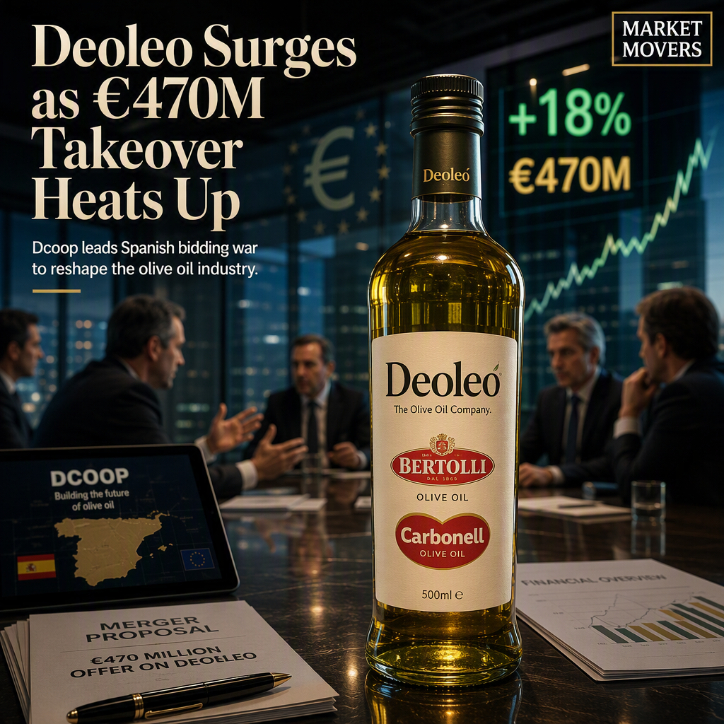 Deoleo Shares Surge Nearly 18% as Dcoop Leads €470 Million Takeover Battle