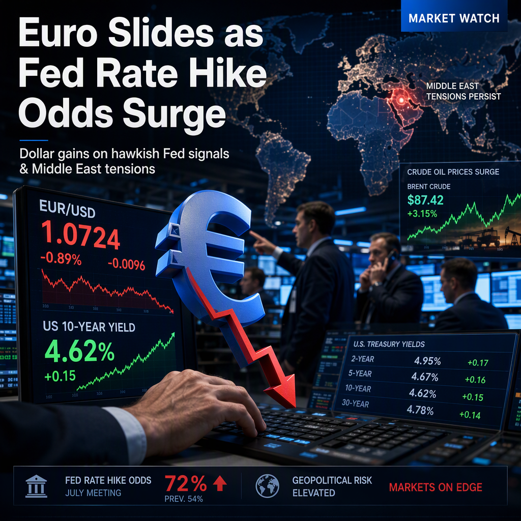 Euro Slides as Fed Rate Hike Odds Surge and Middle East Tensions Persist