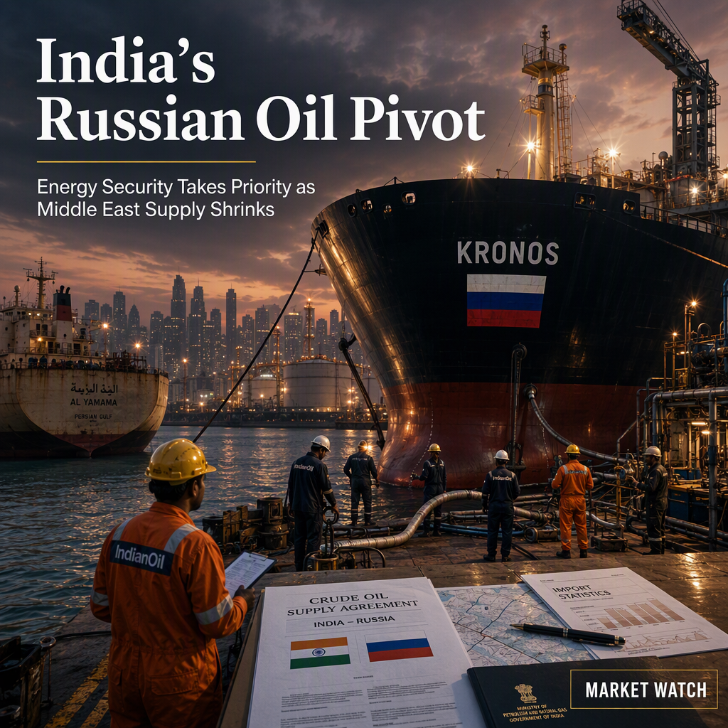 India's Reliance on Russian Oil Surges Amid Middle East Crisis, Energy Security Takes Priority