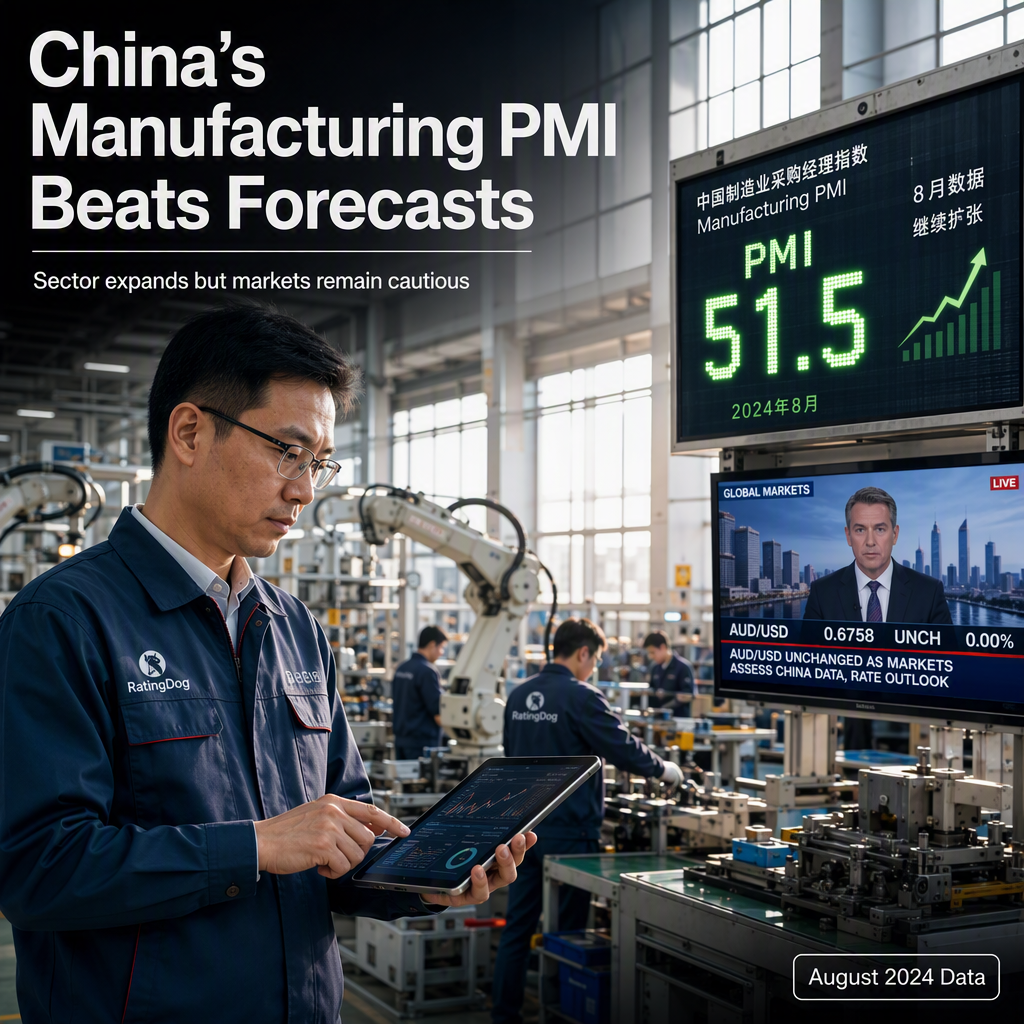 China’s RatingDog Manufacturing PMI Surges to 51.5 in August, Surpassing Expectations
