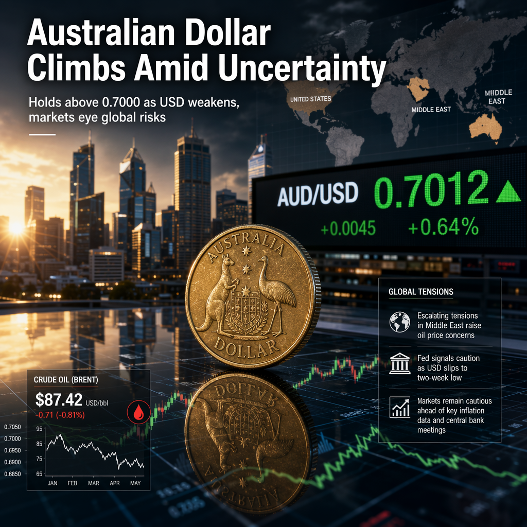 Australian Dollar Holds Above 0.7000 Amid Weaker USD and Geopolitical Tensions