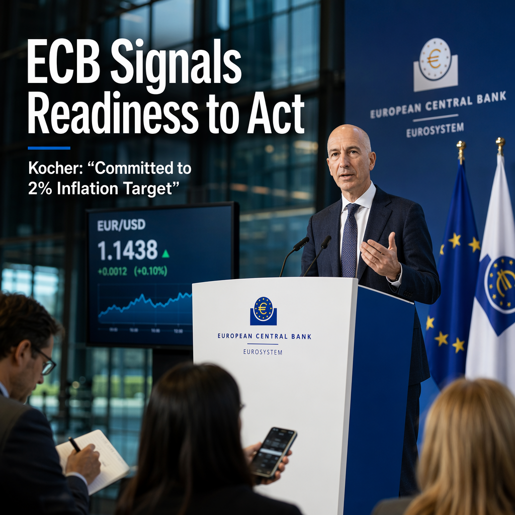 ECB's Kocher Signals Readiness for Policy Action to Achieve Inflation Target