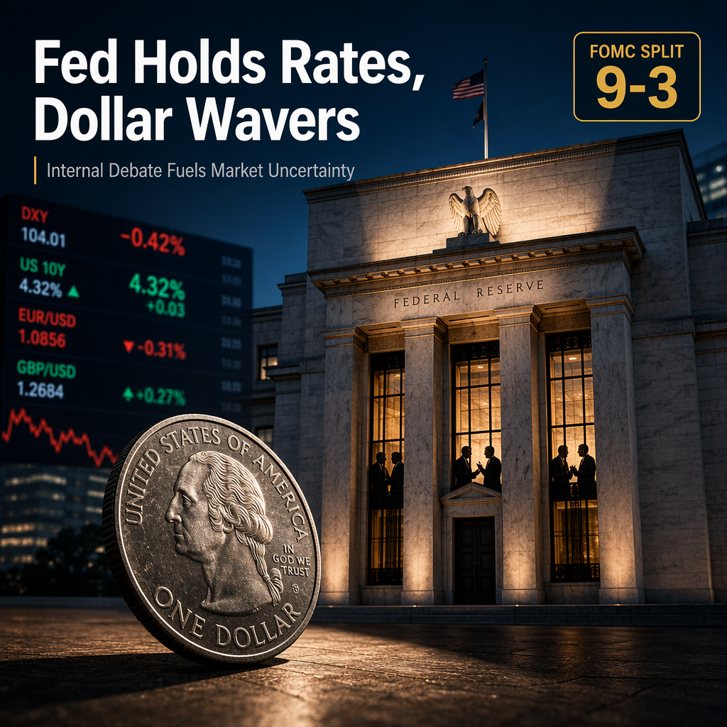 Fed Holds Rates Amid Internal Debate; Dollar Weakens Despite Hawkish Rhetoric