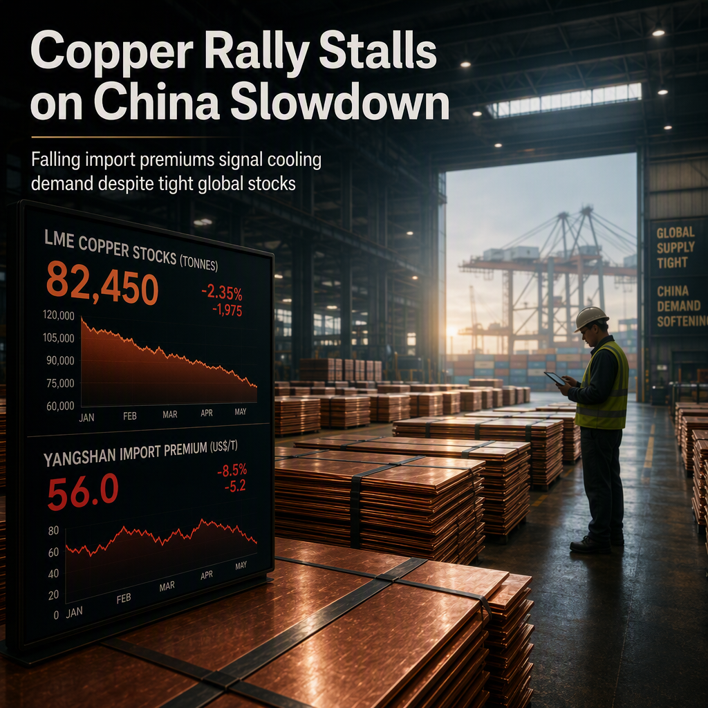 Copper Rally Stalls Amid Softer Chinese Demand and Falling Import Premiums