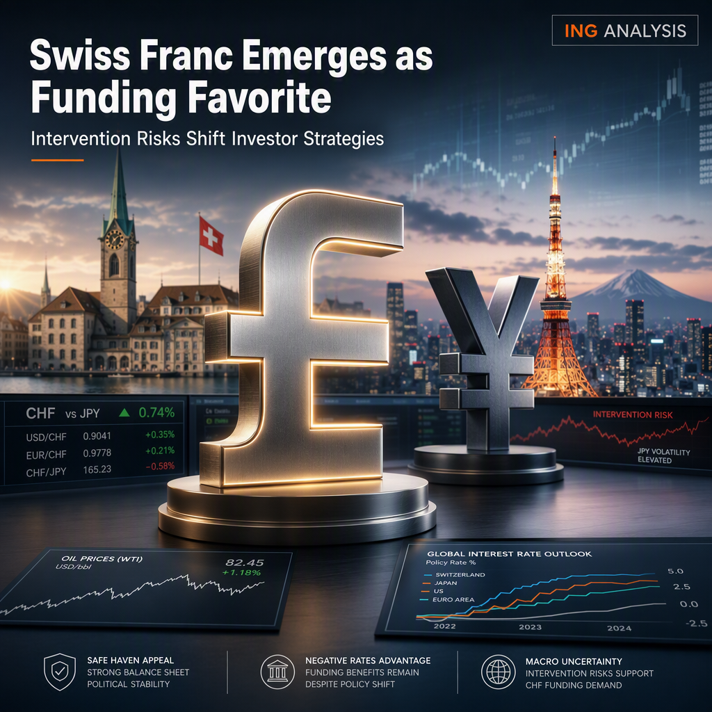 Swiss Franc Gains Traction as Funding Currency Amid Yen Intervention Risks, Says ING