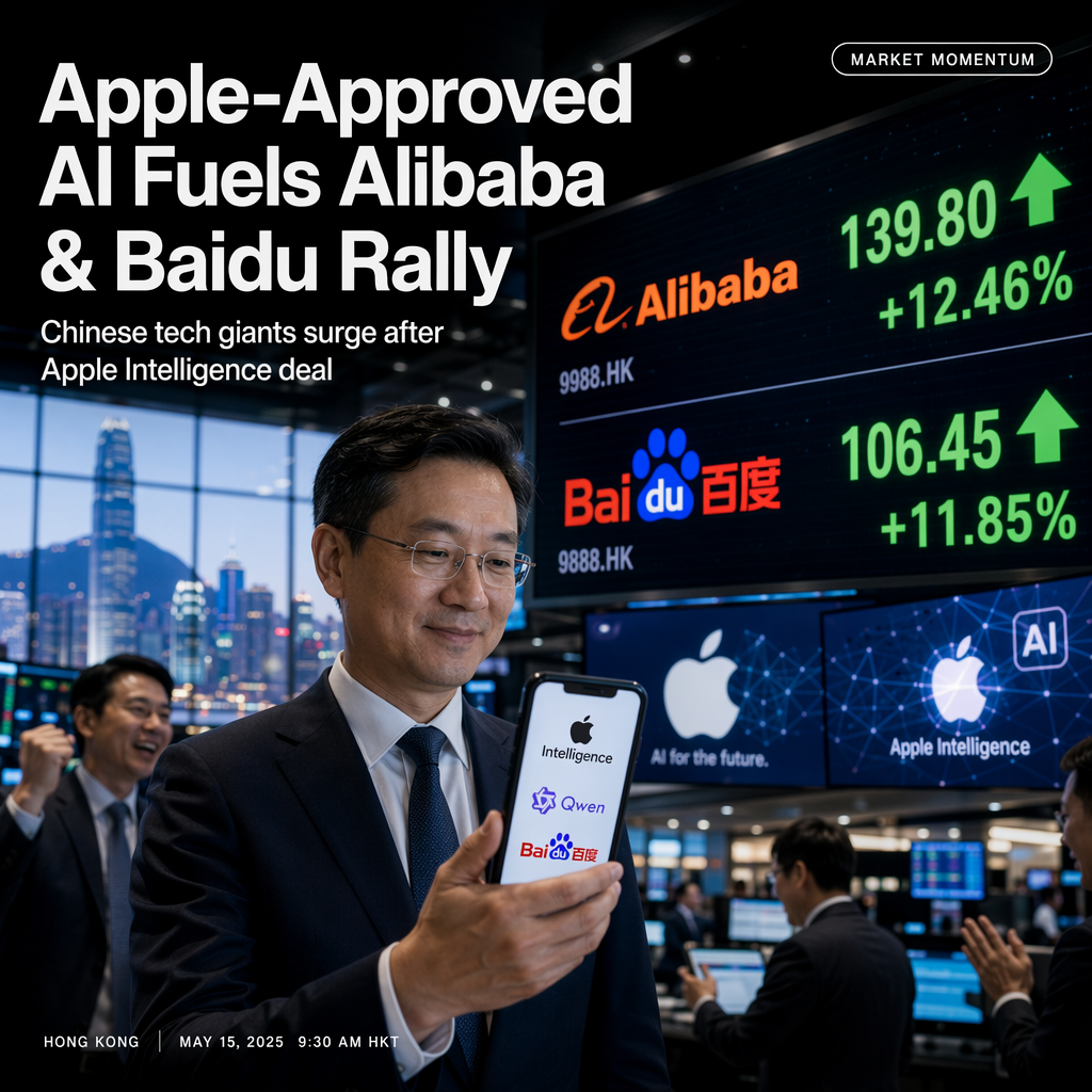 Alibaba and Baidu Shares Surge on Apple AI Partnership Approval in China
