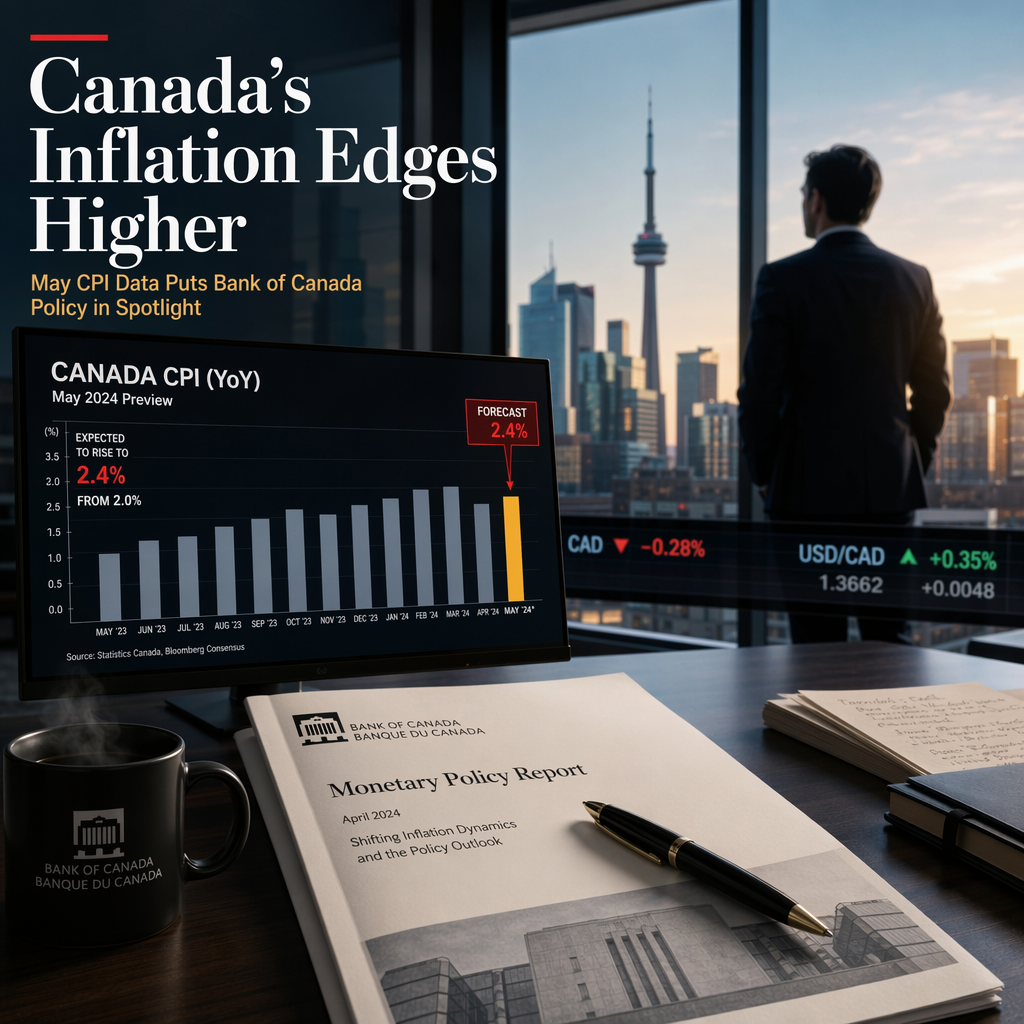 Canada's May CPI Expected to Accelerate, Keeping BoC Policy in Focus
