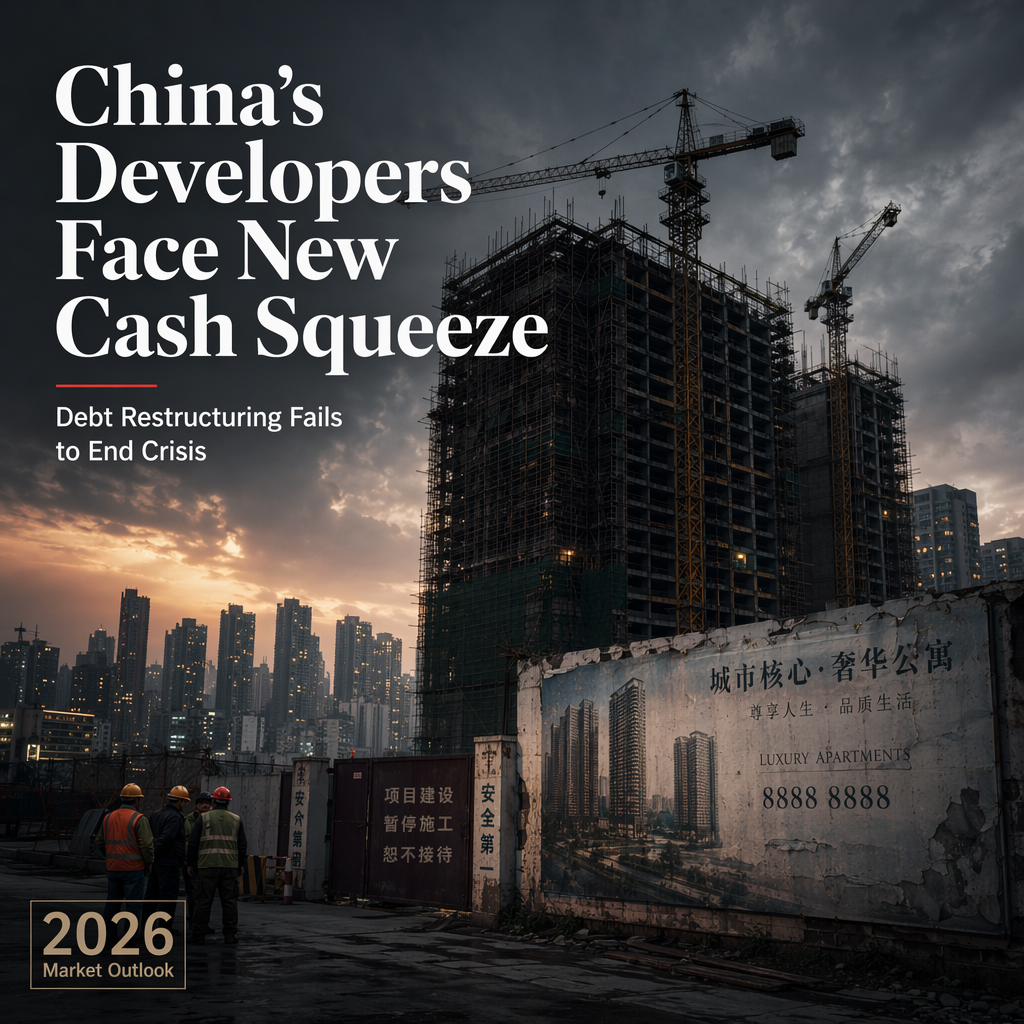 China's Private Property Developers Face Renewed Liquidity Crunch Amid Prolonged Market Downturn