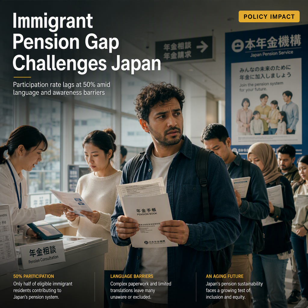 Japan Faces Challenges as Immigrant Pension Contributions Lag at 50%
