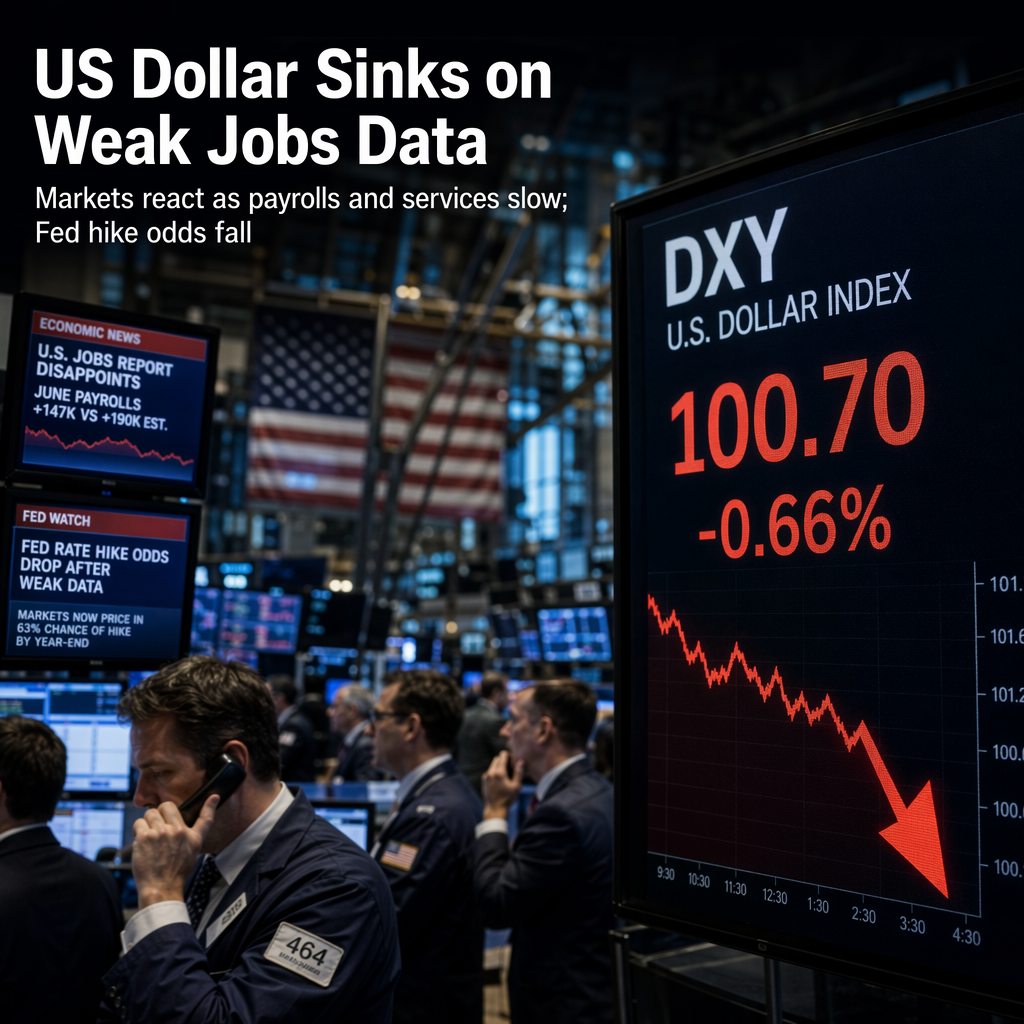 US Dollar Weakens After Disappointing June Jobs Data and Services Slowdown