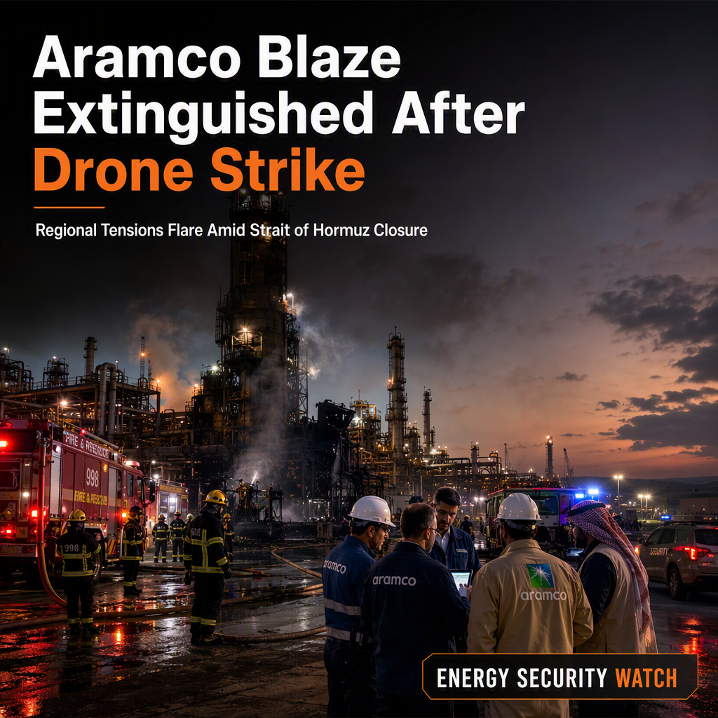 Saudi Aramco Extinguishes Jazan Refinery Fire After Claimed Houthi Drone Attack Amid Regional Tensions