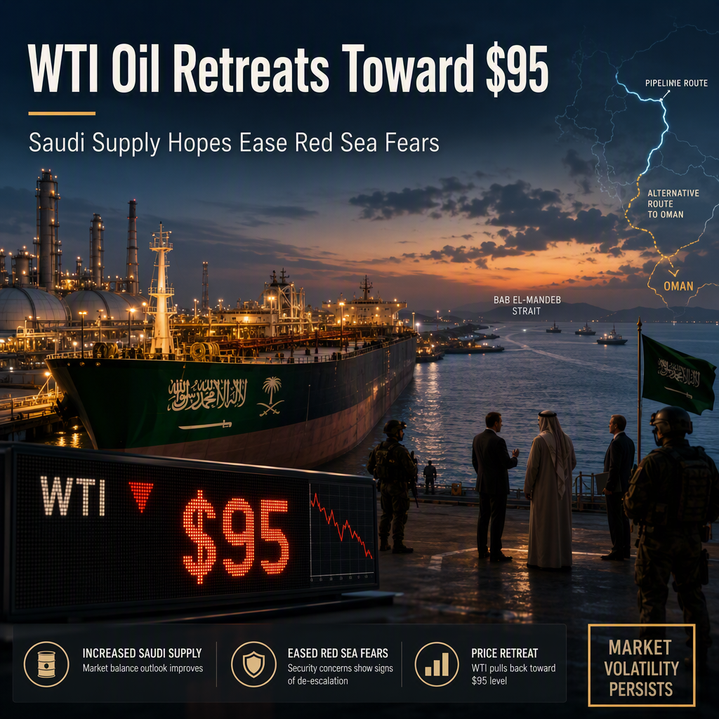 WTI Oil Retreats Toward $95 Amid Hopes for Increased Saudi Supply and Eased Red Sea Fears
