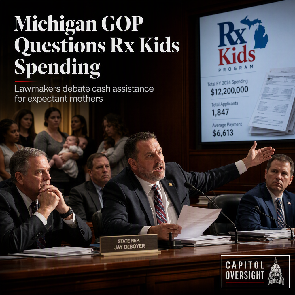 Michigan Republicans Criticize Rx Kids Cash Assistance Program, Citing Concerns Over Spending and Policy Direction