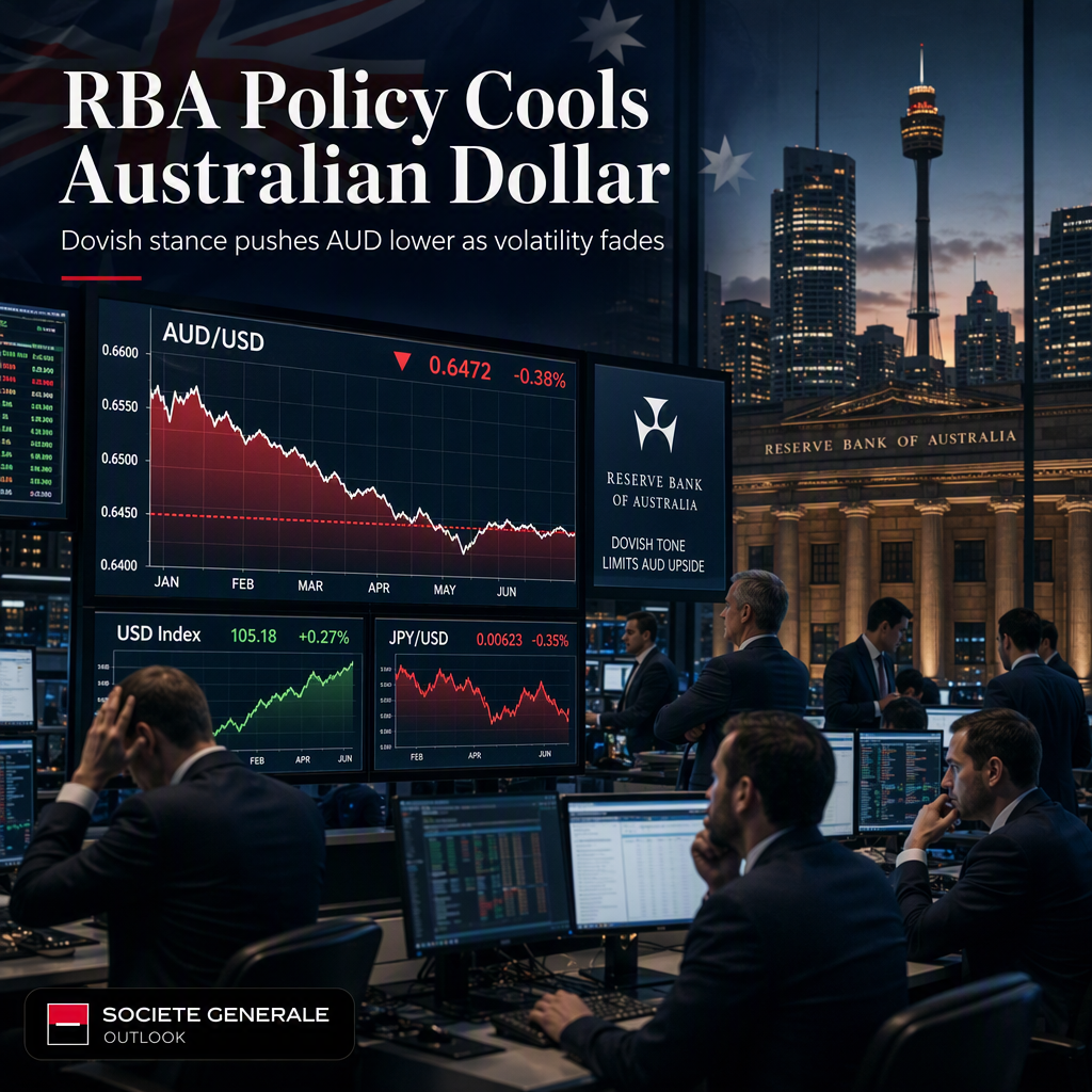RBA's Dovish Policy Shift Limits Australian Dollar Upside, Says Societe Generale