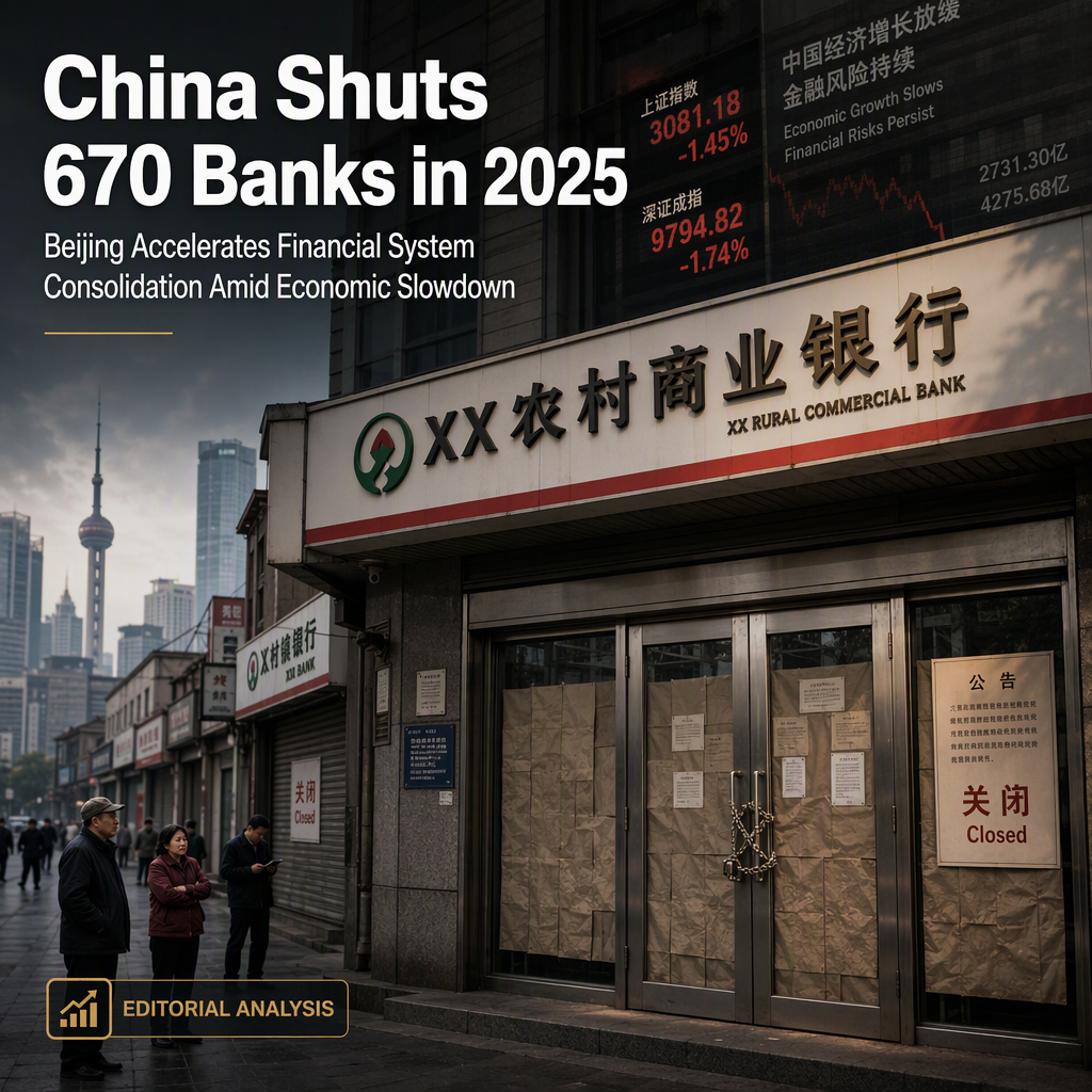 China Closes 670 Banks in 2025 Amid Accelerated Financial System Consolidation