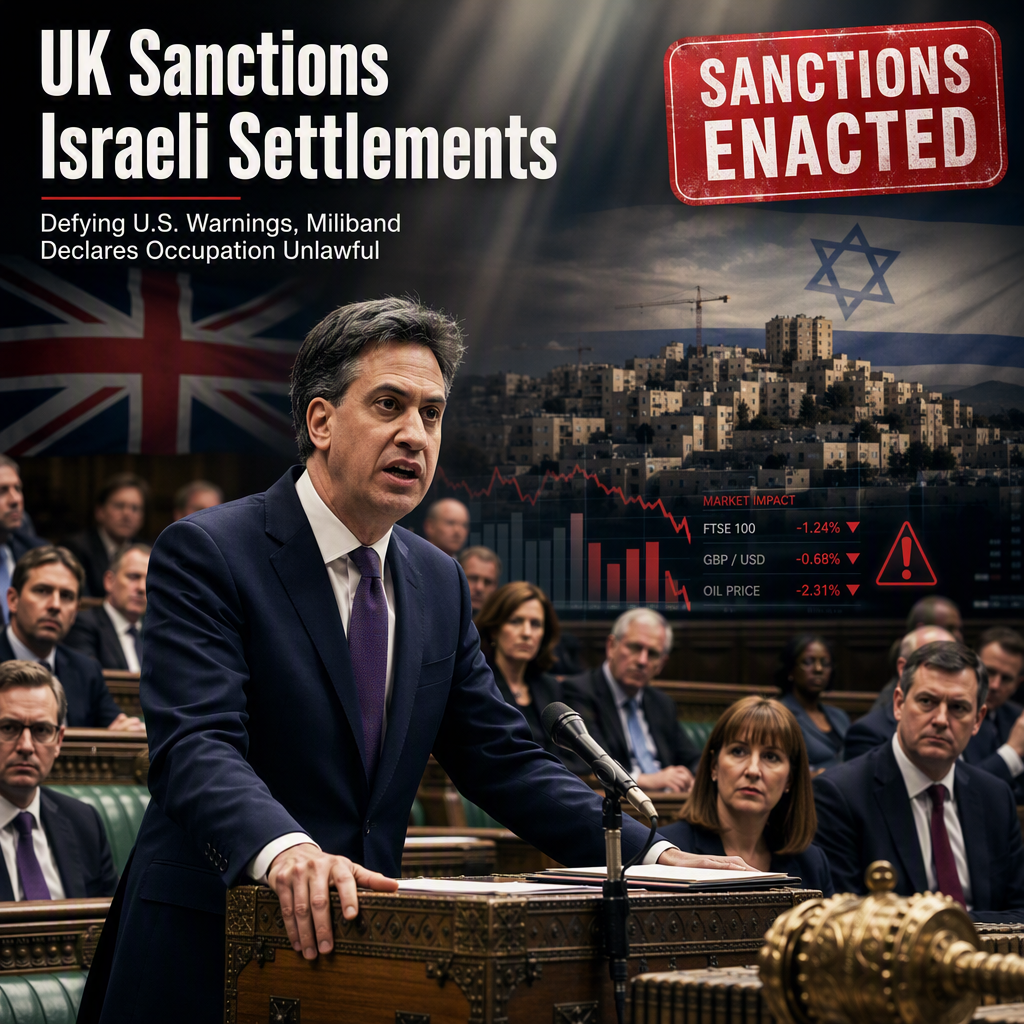 UK Imposes Sanctions on Israeli Settlements Despite U.S. Warnings of Economic Fallout