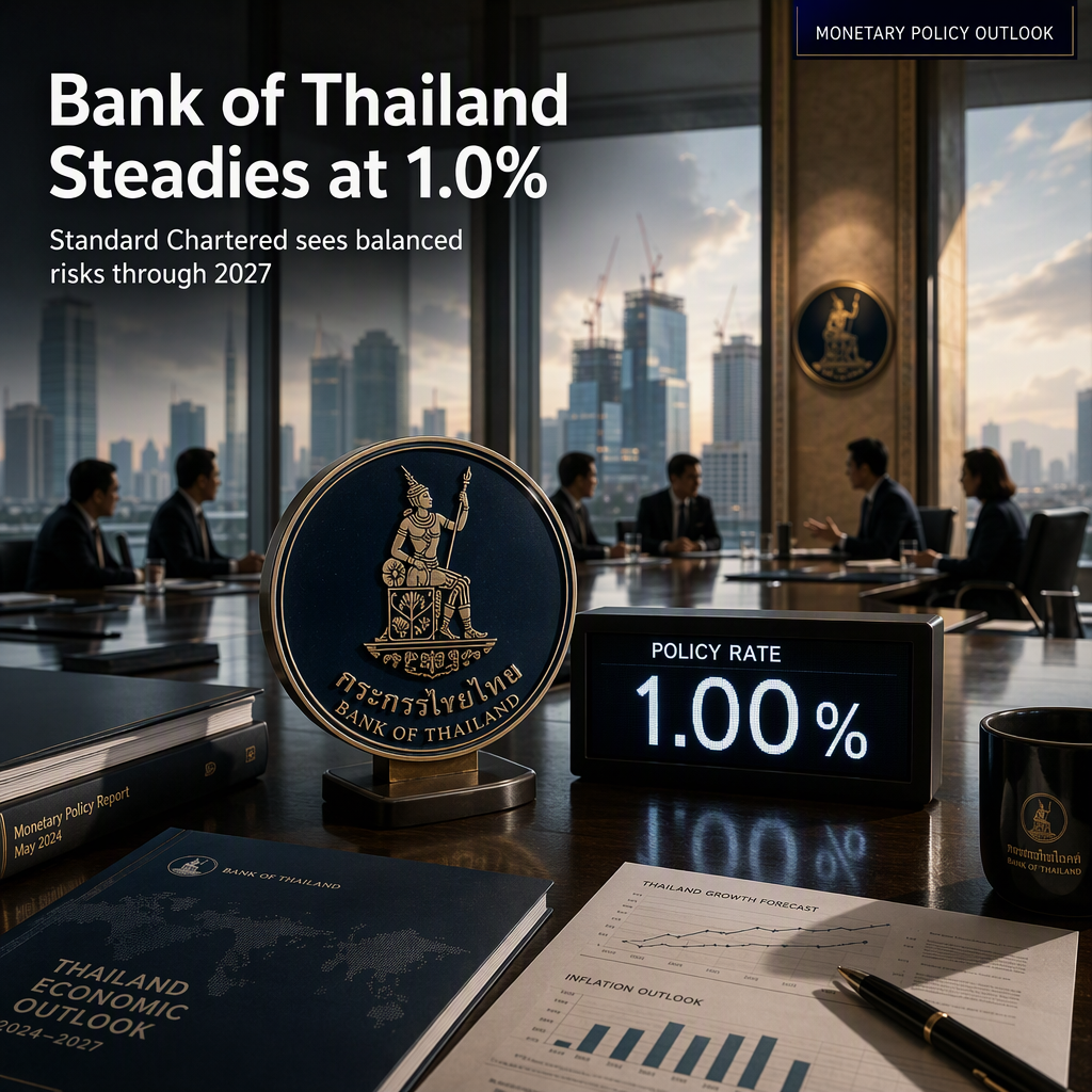 Bank of Thailand Expected to Hold Policy Rate at 1.0% Through 2027 Amid Balanced Risks, Says Standard Chartered
