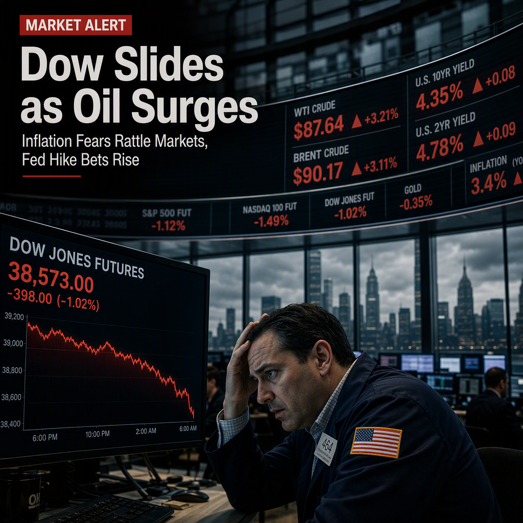 Dow Jones Futures Slide Amid Surging Oil Prices and Renewed Inflation Fears