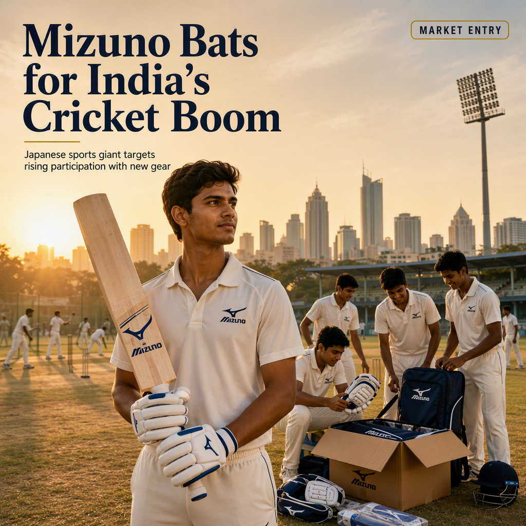 Mizuno Enters Indian Market with Cricket Gear Amid Sports Participation Boom
