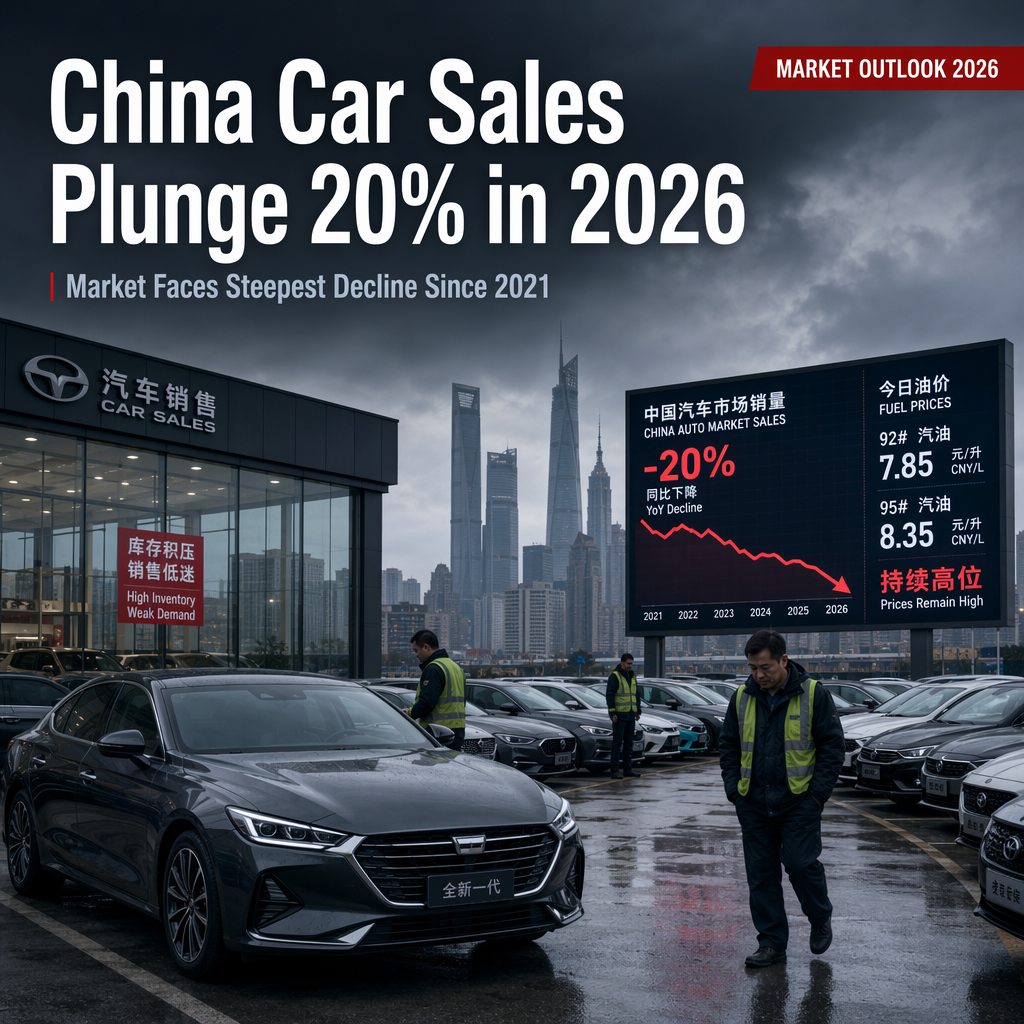 China's Car Market Faces Steepest Decline Since 2021 as Sales Plunge 20% in 2026
